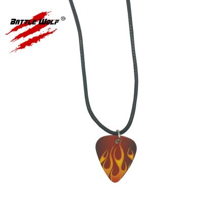 China Custom Logo Guitar Pick Necklaces Punk Jewelry for sale