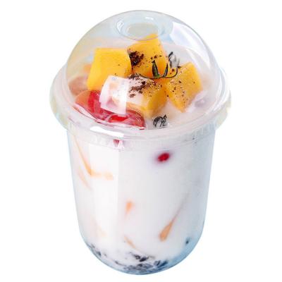 China Bio-degradable Custom printing plastic bubble tea cup disposable transparent plastic cup for sale