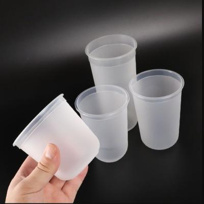 China Bio-degradable 360ML 400ML 500ML 700ML matt 90 U shape injection pp cups bubble tea disposable plastic cup for sale