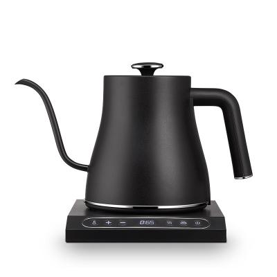 China 360 Degree Rotation Base 1.0L Household Thermo Controlled Hand Rinse Narrow Mouth Stainless Steel Gooseneck Electric Tea Kettles Coffee Kettles for sale