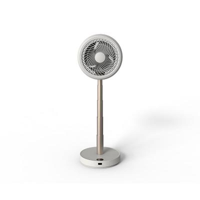 China Small Beige Rechargeable Portable Table Fan 6 Speed ​​Quiet Hotel Bedroom Desk Fan For Home Office for sale