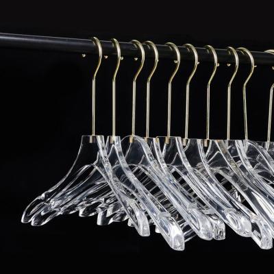 China Retail Store Eco-friendly Smooth Outdoor Clear Acrylic Hanger For Men Women Kids Clothing for sale