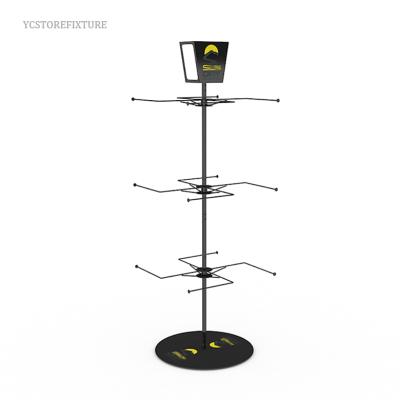 China Retail Shop Countertop Eco-friendly Rotating Metal Wire Sun Hat Display Rack Rack for sale