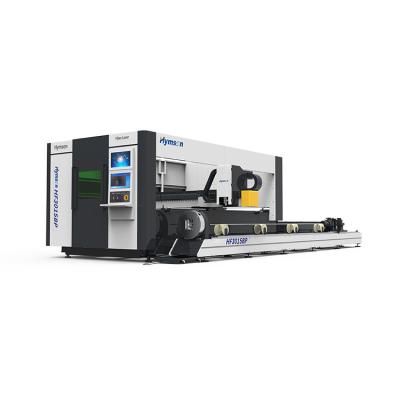 China Hymson water cooled flat and pipe fiber laser metal cutting machine or laser cutter with exchange plate BP3015 for sale