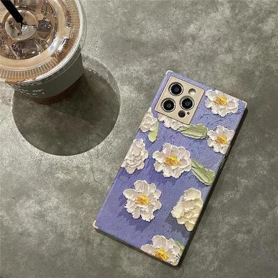 China Cool Anti-fall oil painting flower pad for phone case, suitable for iPhone 7 8 plus X XR XS 11 pro 12 max max mini for sale