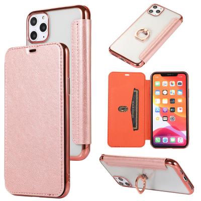 China Anti-fall Flip Mobile Phone Case For iPhone13/12 Plating Transparent TPU Ring Shell XR Cover Device 11 for sale