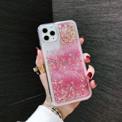 China Anti-drop for red rice k30 quicksand note8 mobile phone case is suitable for iphone liquid 12/8A/k20 10/9/8 glitter CC9E soft for sale