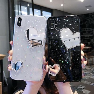 China Anti-fall Makeup Mirror For Xiaomi 9 Mobile Phone Case For Redmi K30PRO Epoxy Glitter 10PRO Soft Shell Cover for sale