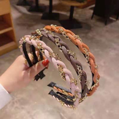 China 2021 new face headband female net red headband hair band brand designer Korean version gorgeous luxury wash retro simple non-slip pressed hair for sale