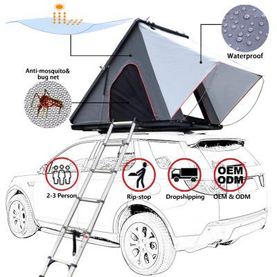 China Trigon / V-type ground nail WILDSROF 2021 DIY camping roof top tent shell 4 person auto outdoor waterproof aluminum suv roof top hardshell tent for sale