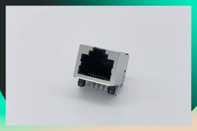 China Shielded Vertical 180 Degree Single Port RJ45 Lan Jack for sale