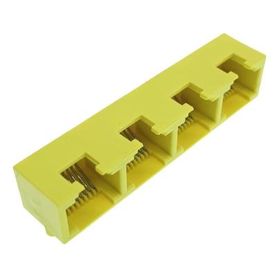 China Conector RJ45 UL94V-0 amarelo do contato PBT do bronze de fósforo mini à venda