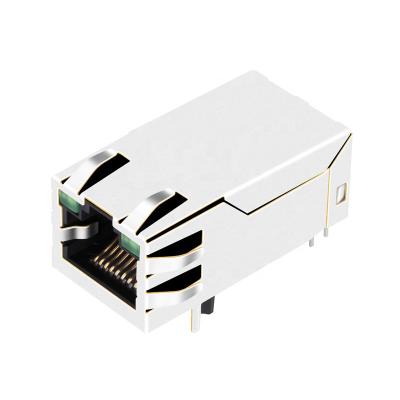 China Tab Up 1000 Base-T RJ45 PoE Ethernet Connector HFJT1-1GHP-L17RL for sale