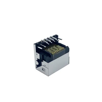 China RJ45 Connector 1 Port Mid Mount Connector RJ45 Female Rec Offset 6.95mm for sale