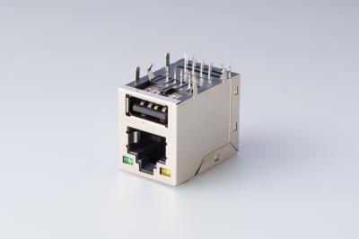 China RJ45 USB 2,0 Stapel eingebettetes Brett, Jack-Vorsprung des Ethernet-Rj45 oben ohne Transformatoren zu verkaufen