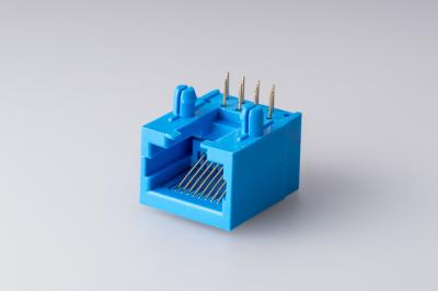 China Color Bule Plastic 8P8C RJ45 Female Connector  , Waterproof Rj45 Jack Single Port  Modular Jack for sale