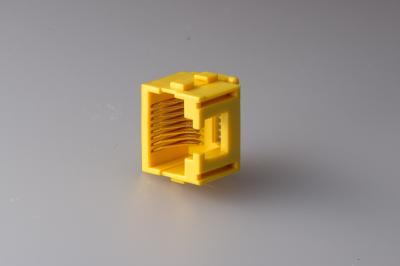 China Modular SMT  Low Profile RJ45 Jack , Rj45 Modular Plugs Sinking Connector  Plastic Yellow for sale