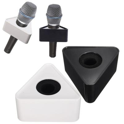 China Triangle Logo Flag Microphone Station DIY ABS Microphone Brand Sticker Microphone Black Triangle Handheld White Case Material for sale