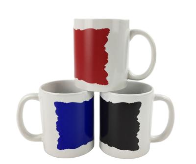 China Stocked 11oz Sublimation Magic Mugs With Coating Color Partially Changeable for sale