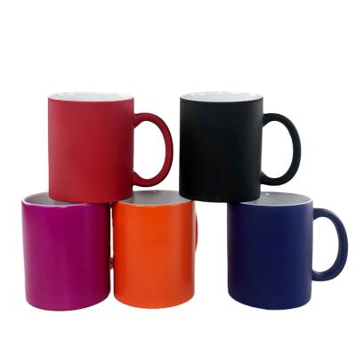 China Financial Institutions Handle Matt Magic Mug Color Changing High Quality Round Mug for sale