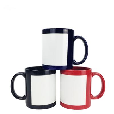 China Hot Selling 11oz Porcelain Stocked Coated Luminous Mug For Sublimation Heat Press Print for sale