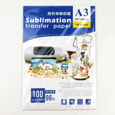 China Transfer speed up to 95% A3 size sublimation paper for light color clothes 45X32X16cm for sale