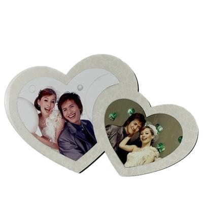 China Double Sublimation Blank MDF Photo Frame Globulite Wedding Heart Shaped Picture Frame 230*350*12mm for sale