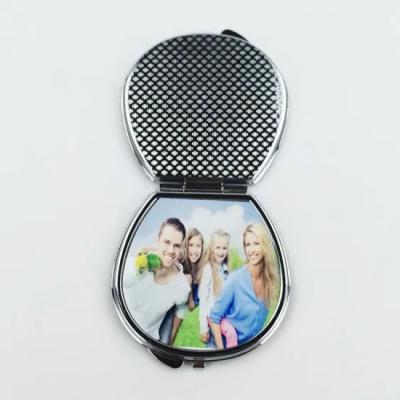 China Pocket mirror sublimation metal blank makeup cosmetic mirror for heat transfer printing for sale