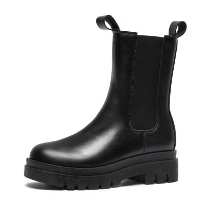 China New Style Waterproof Elegant Women's Genuine Leather Elevator Boots Height Increasing Shoes for sale