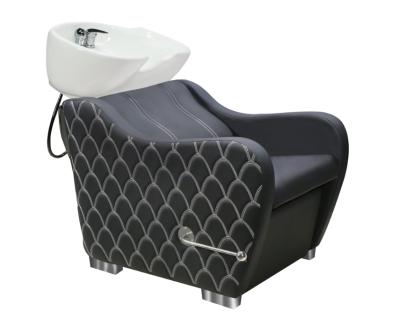 China Modern black color shampoo chair height quality hair salon shampoo beds for sale QZ-M302TA for sale