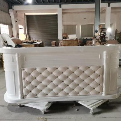 China Modern White Reception For Barber Shop Salon Reception Counter QZ-P722 for sale