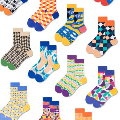 China Customized Wholesale Custom Logo Design Calcetines Cotton Mens Cmax Fashion Crew Pots Unisex Colorful Funny Happy Men for sale