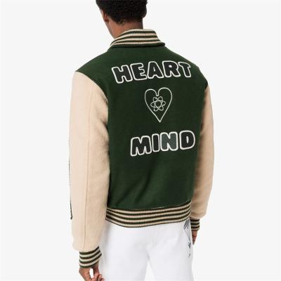 China Double Color Patchwork Breathable Breathable Custom Patch Embroidered College Bomber Flight Varsity Jacket For Men for sale