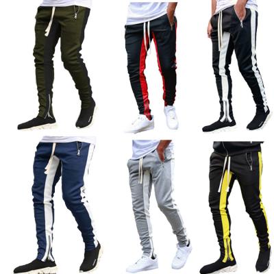 China 7 Color Breathable Sweatpants Striped Joggers Slim Fitness Pants Men Casual Cargo Track Pants Long for sale