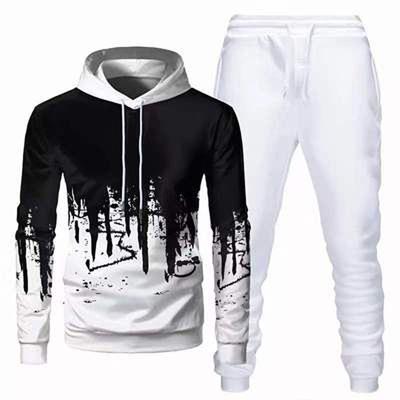 China 2020 Hot Sales Breathable Hoodie Fashion Tracksuit Breathable Casual Men Long Sleeve 2 Piece Set for sale