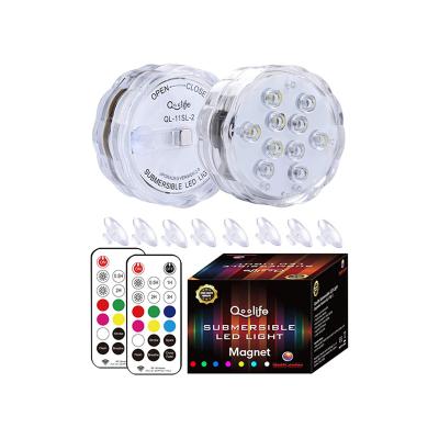 China 2021 Hot Sale Ip68 Smart RGB 12V Remote Underwater Swimming Pool Battery Operated Lights Underwater Garden Lights for sale