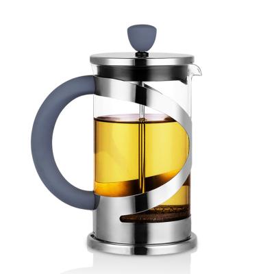 China WITH LID HOMEE 0.6/0.8/1L Multifunctional Portable Coffee Pot Maker Thermal Glass French Press Pot With Handle for sale