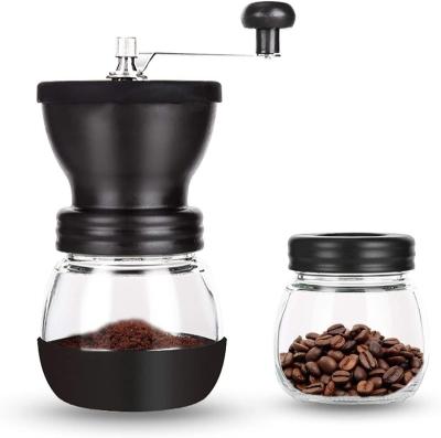 China Wholesale Viable Coffee Grinder Ceramic Core Manual Hand Crank Coffee Grinder with Glass Jar for sale