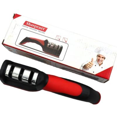 China Food Grade Red Color 3 Stage Knife Sharpener Disposable Kitchen for sale