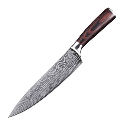 China CHUYIREN 2020 Hot Selling 8 Inch Chef Knife Stainless Steel Handle Stocked Wooden Chef Knife for sale