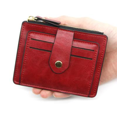 China Credit Card Holder Wallet for Men and Women Unisex Pur Color Leather Pu Coin Purse for sale