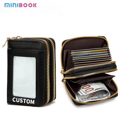 China Unisex 3D Fashion Leather Card Holder Organizer Bag Purse with ID Credit Card Slots for sale