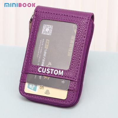 China 12 Slots Rfid Anti-Theft Wallet Popular Zippered Credit Card Bag for Low MOQ Mix Models for sale