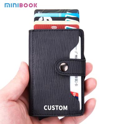 China PU Slim Wallet Carbon Card Case Credit Card Holder voor mannen pop-up kaarthouder custom Te koop