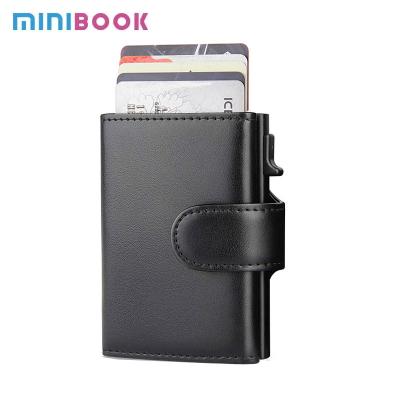 China Low MOQ Mix Models Minibook Crazy Horse Wallet Para Homens Bifold PU Leather Vintage Bag à venda