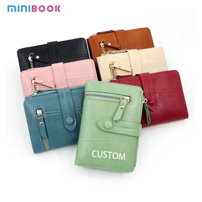 China Multi-card Position Cute Wallet Purse with PU Leather and Zipper Coin Pocket ID Window for sale