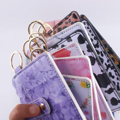 China Luxury Women's PU Leather Business Card Holder with Keychain and ID Credit Card Slots for sale