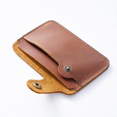 China First Layer Cowhide Simple and Practical Card Holder Small Wallet with Custom Logo for sale