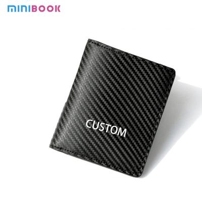 China Carbon Fiber Pocket Coin Purse PU Card Holder Business Wallet Multifunctional Vertical Bifold Bag for sale