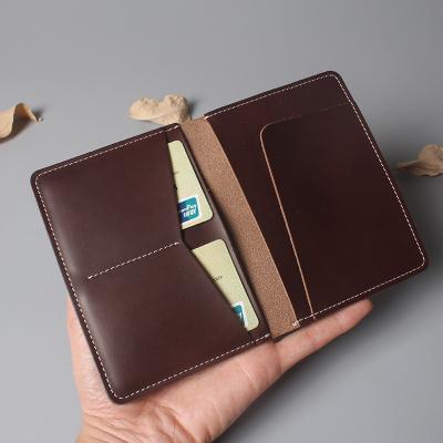 China Crazy Horse Leather Travel Passport Holder with RFID Protection and Credit Card Slot for sale